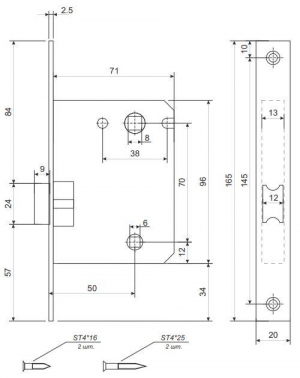 Защелка сантехническая с фиксацией Vela UL5600-BL чёрный